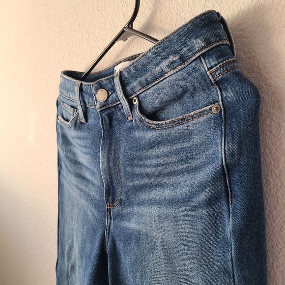 Paige US Women's Size 27 Hoxton Ankle Jeans Stretch Medium Wash Distressed - Picture 3 of 11